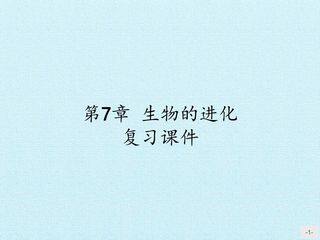 第七章 生物的进化 复习课件