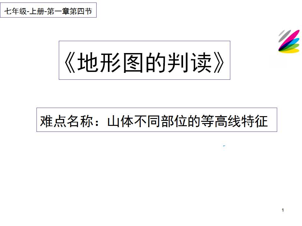 山体不同部位的等高线特征