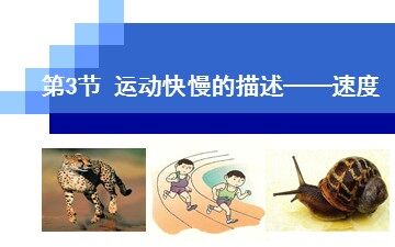 3 运动快慢的描述——速度