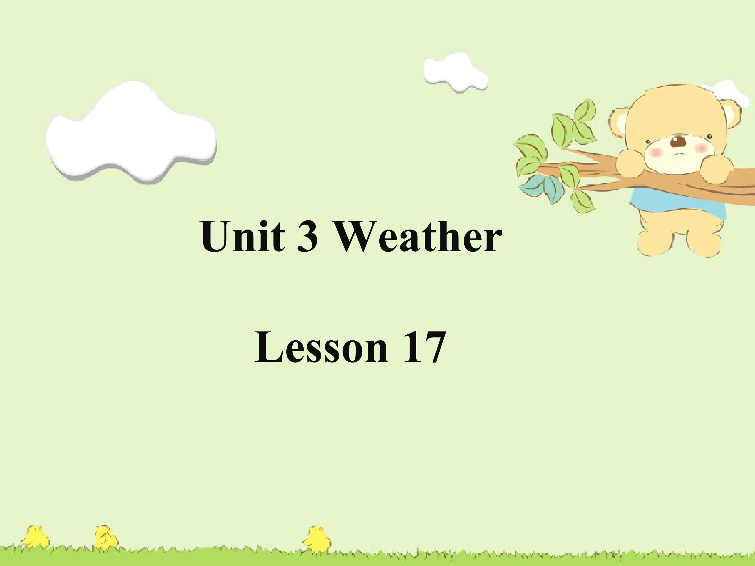 Unit 3 Weather Lesson 17