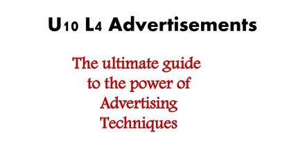 Lesson 4 Advertisements