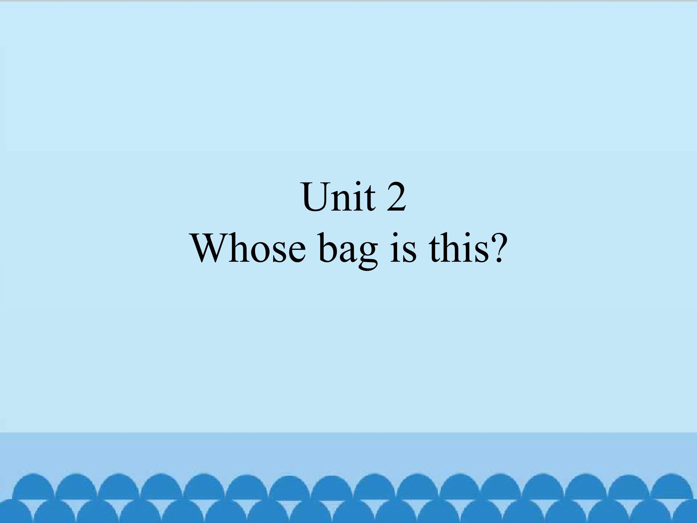Module A Unit 2 Whose bag is this