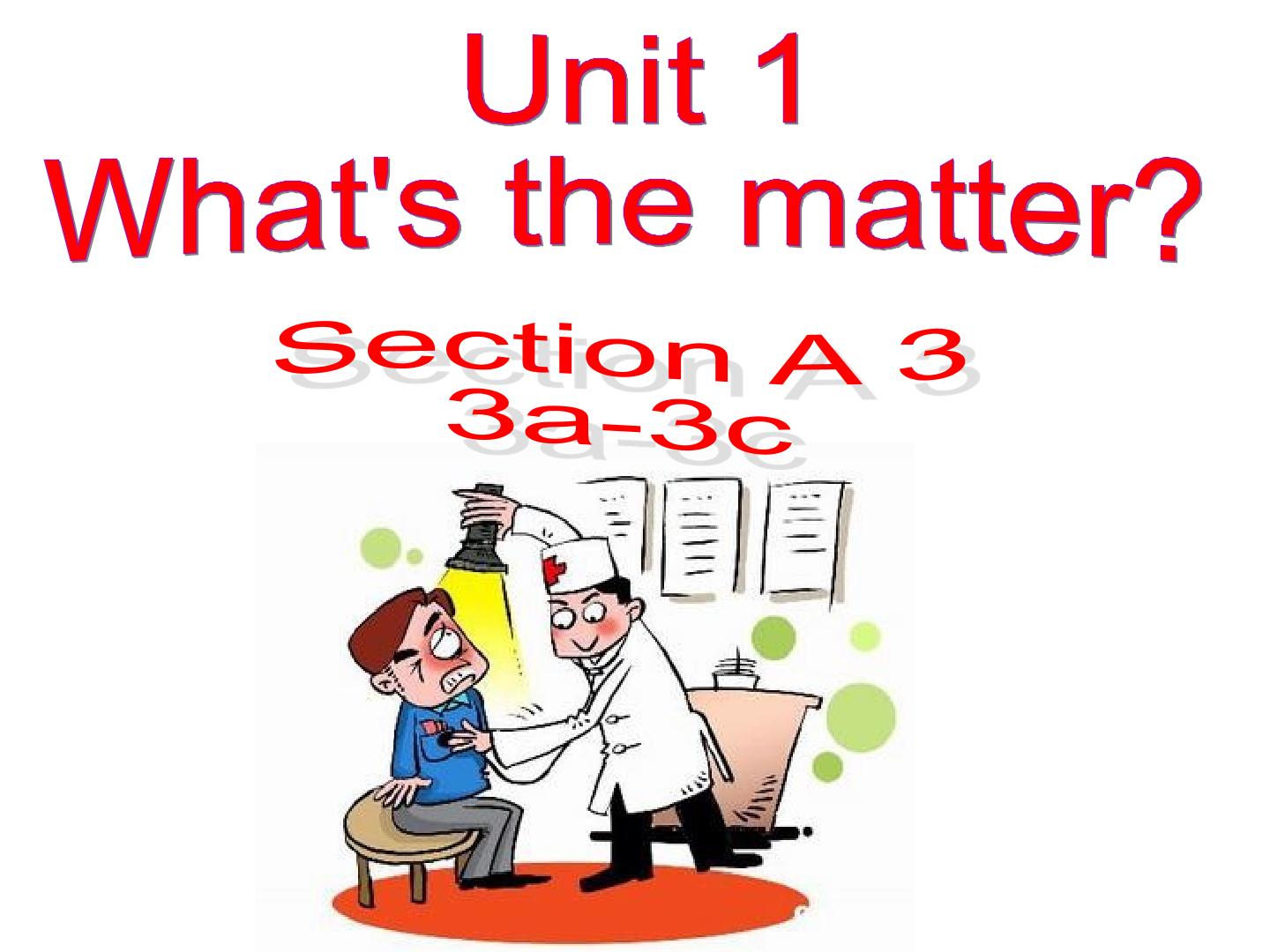 Unit 1 What’s the matter?