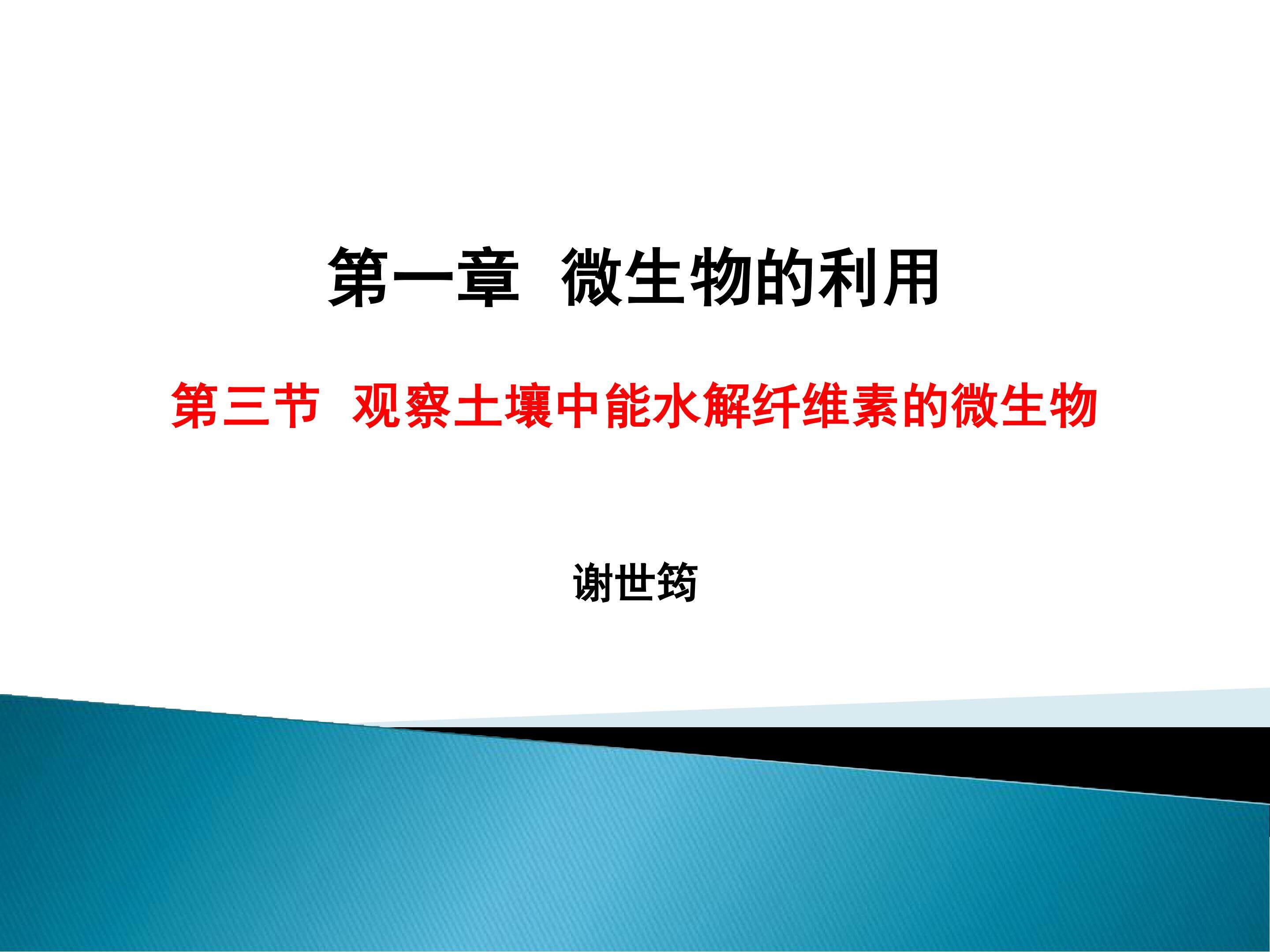 观察土壤中能水解纤维素的微生物课件