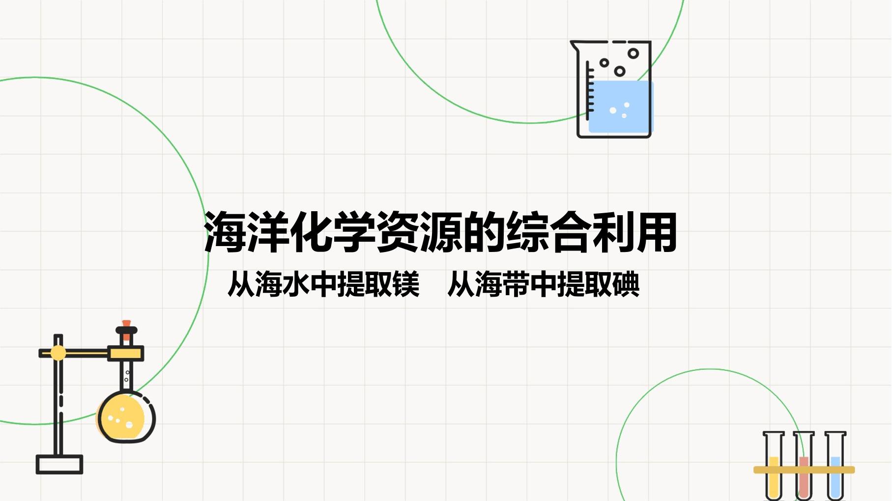 海洋化学资源的综合利用-2-从海水中提取镁  从海带中提取碘