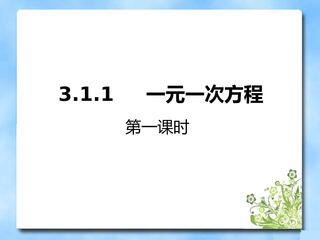 一元一次方程 (方程的概念)