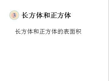 2. 长方体和正方体的表面积