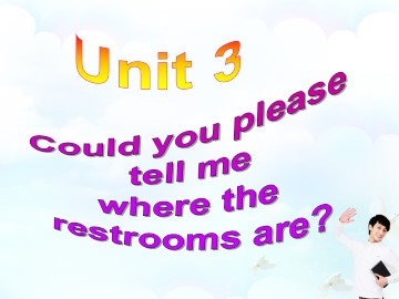 Could you please tell me where the restrooms are?_课件11