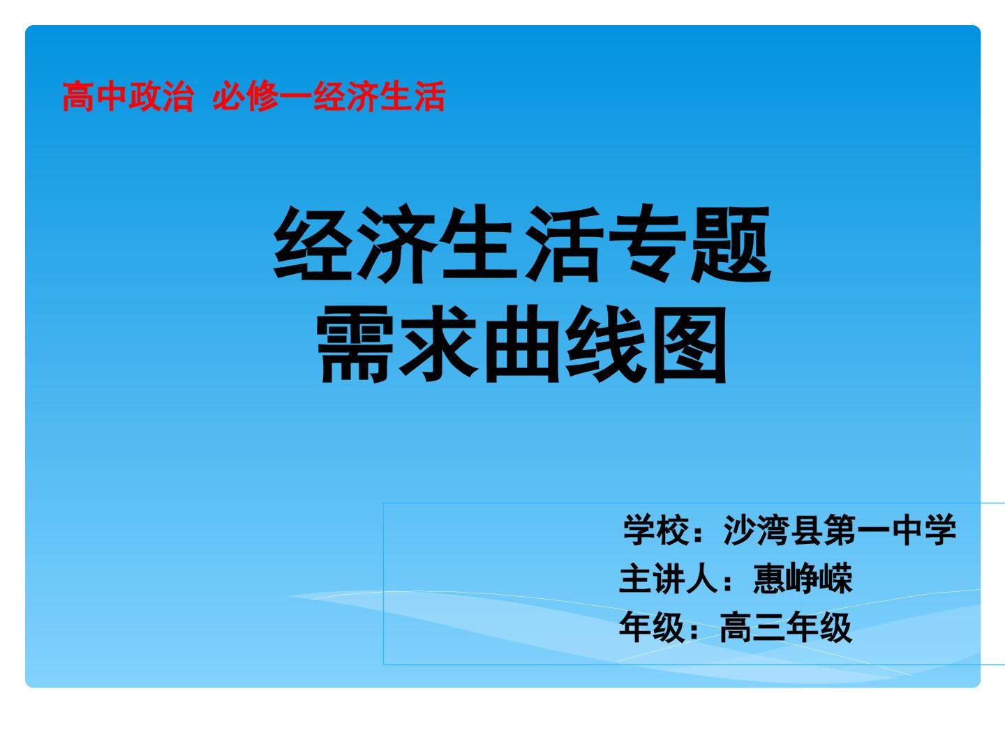 经济生活专题  需求曲线图