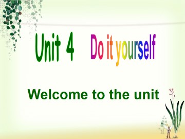 Unit 4 Do it yourself_课件1