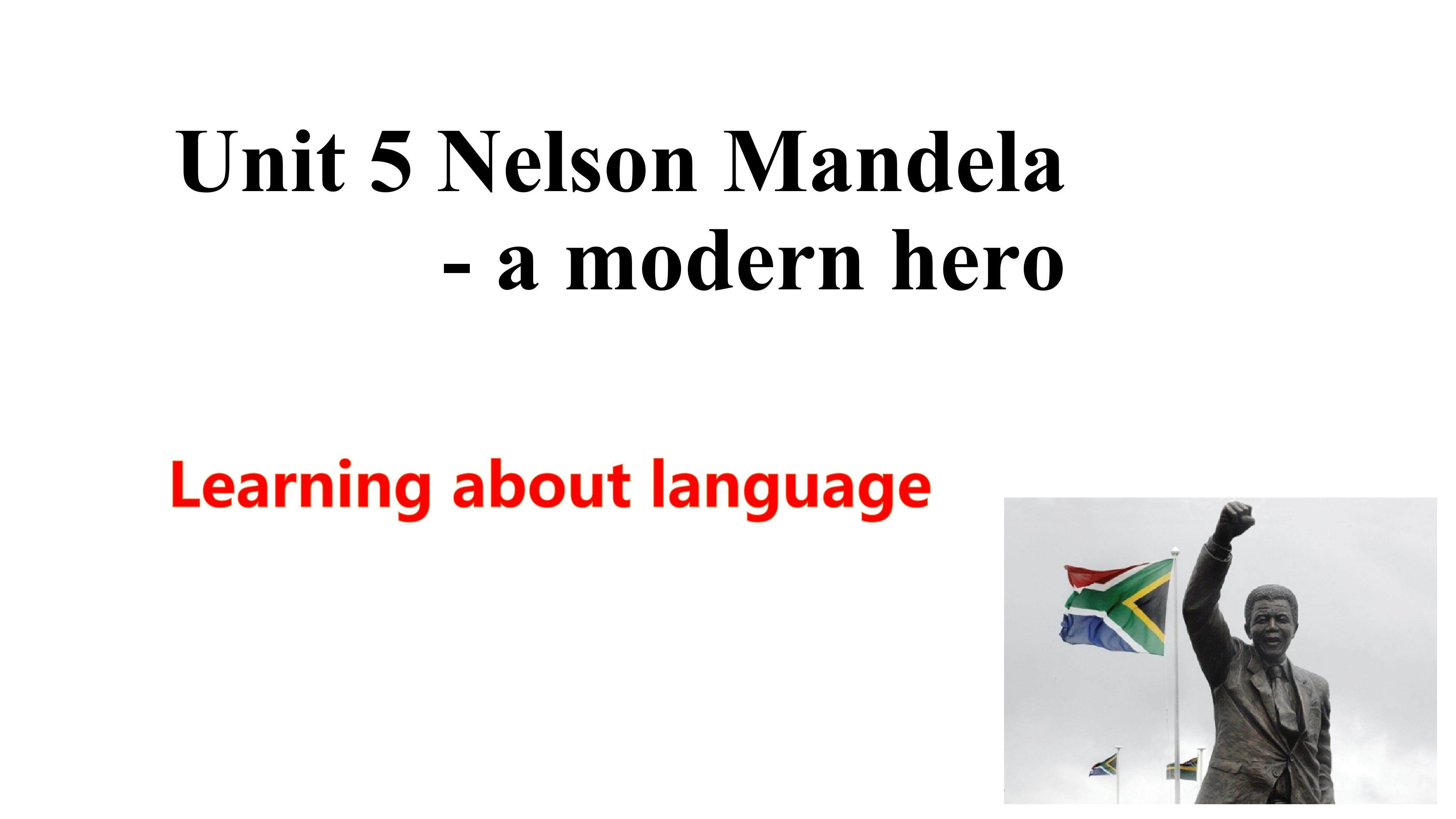 Unit 5 Nelson Mandela   Vocabulary