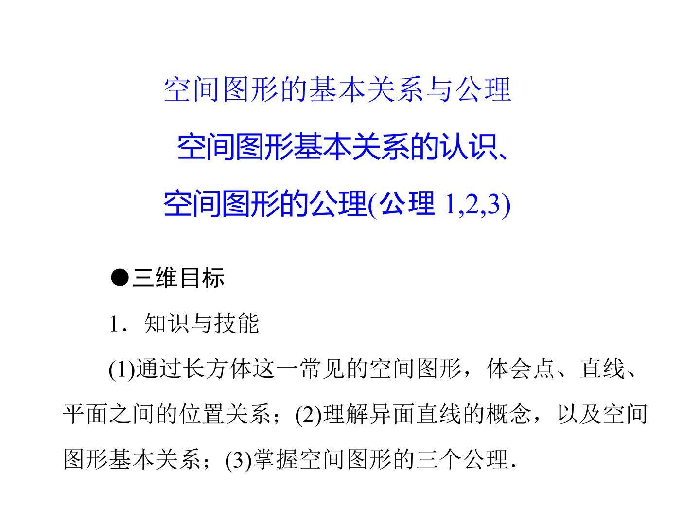 空间图形基本关系的认识_课件3