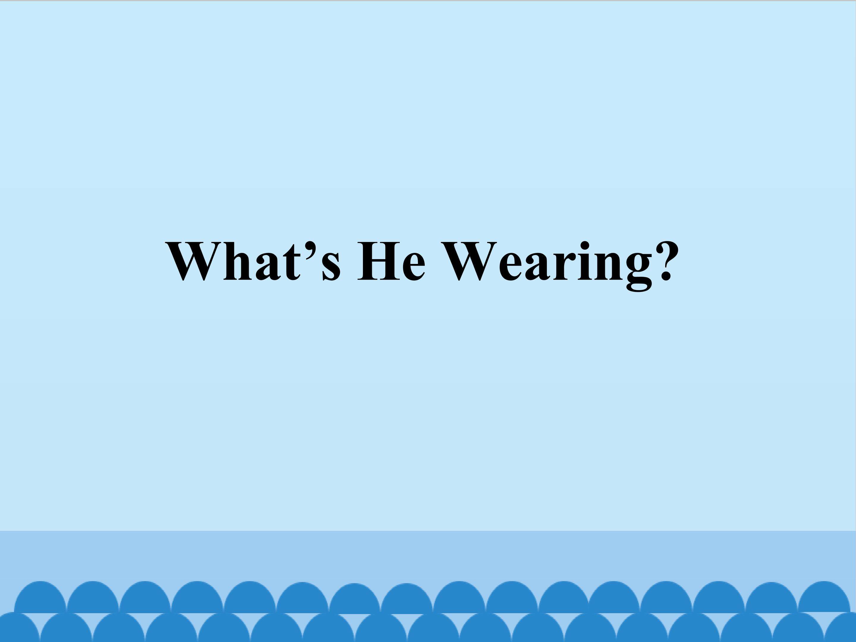 What's He Wearing？