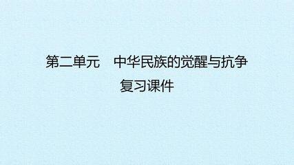 第二单元 中华民族的觉醒与抗争 复习课件