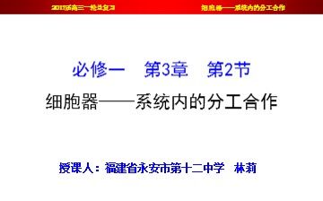 细胞器——系统内的分工合作（一轮复习）