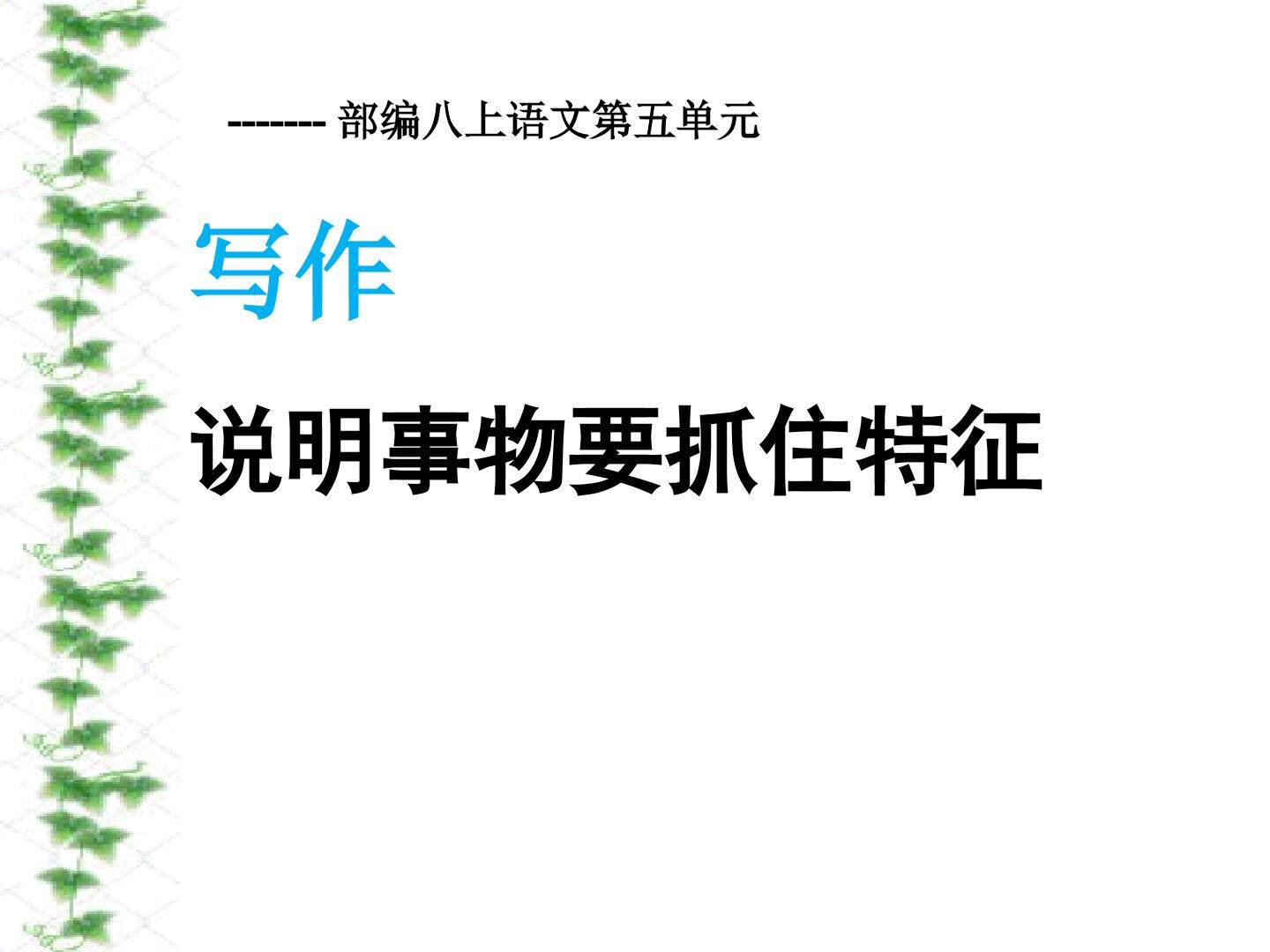 说明事物要抓住特征