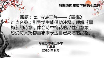 21 古诗三首  墨梅