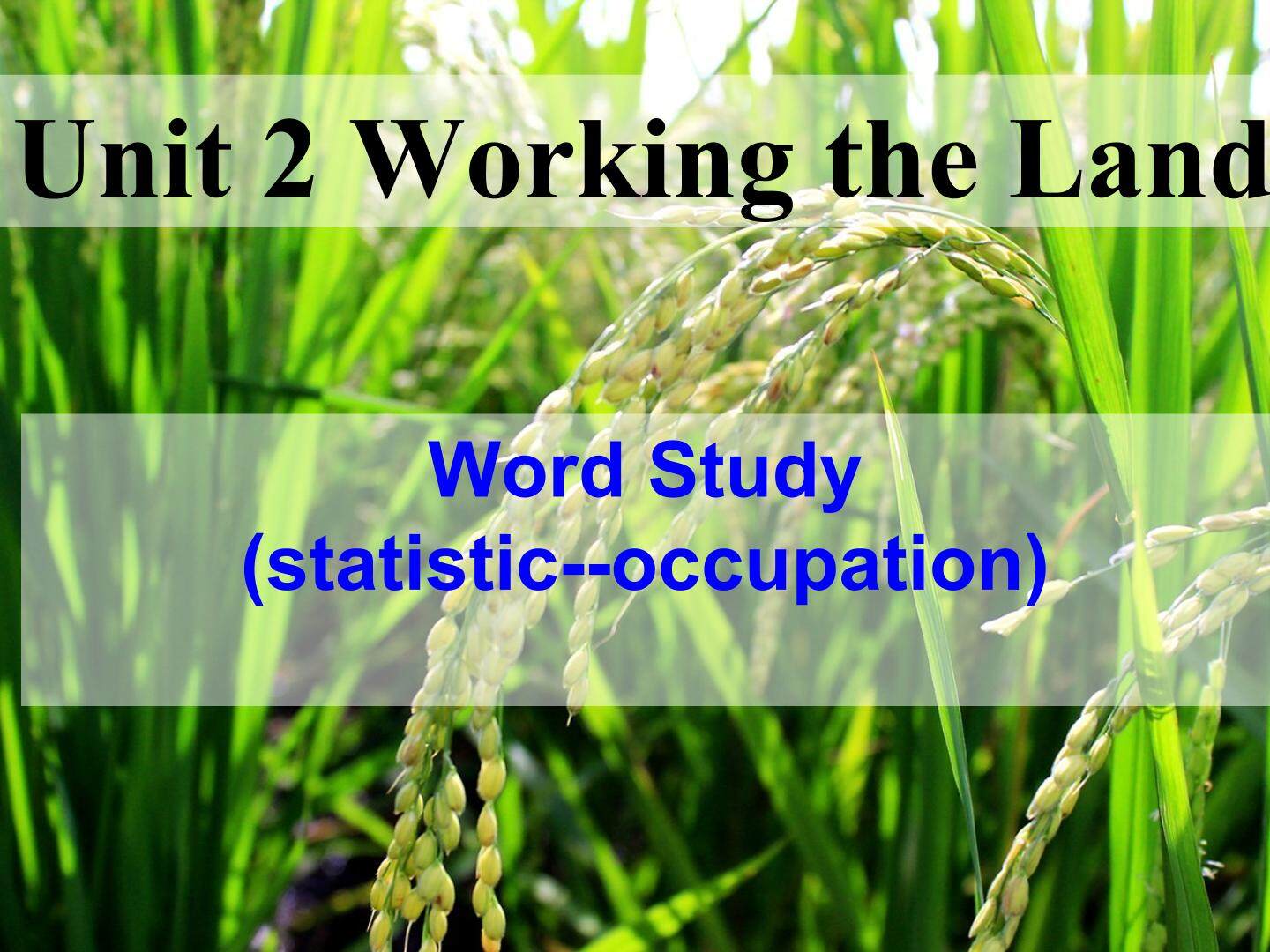 working the land