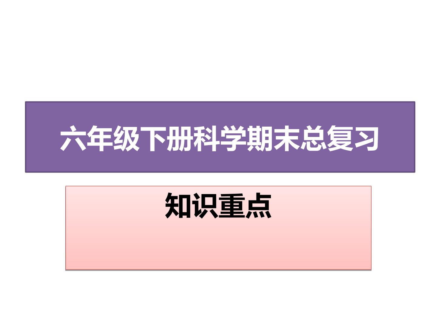 教科版六年级科学下册知识重点