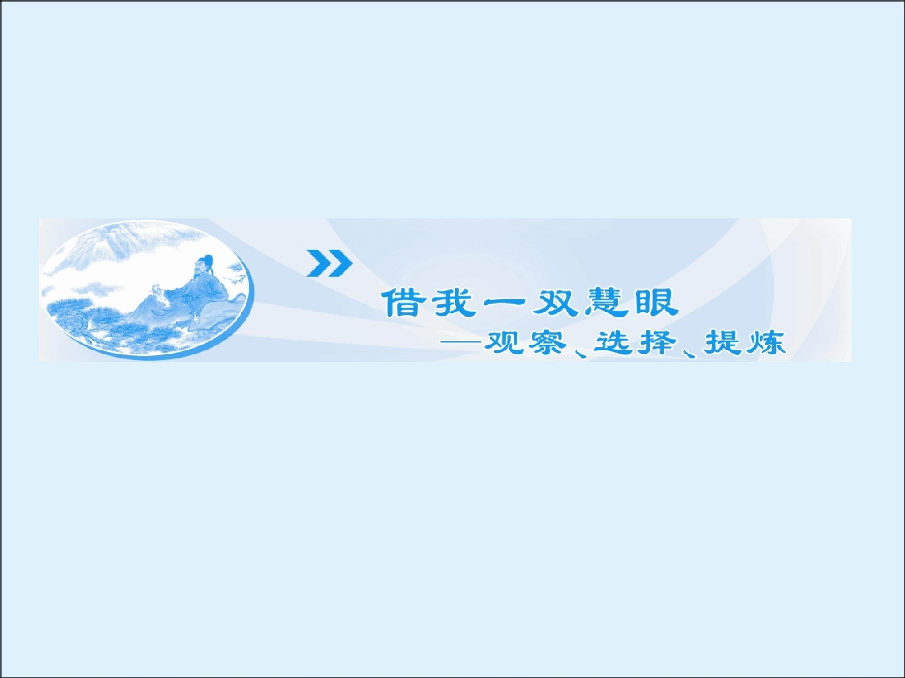 借我一双慧眼----观察、选择、提炼_课件2