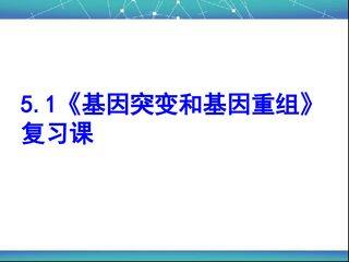 《基因突变和基因重组》复习课