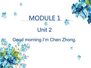 Good morning.I'm Chen Zhong.