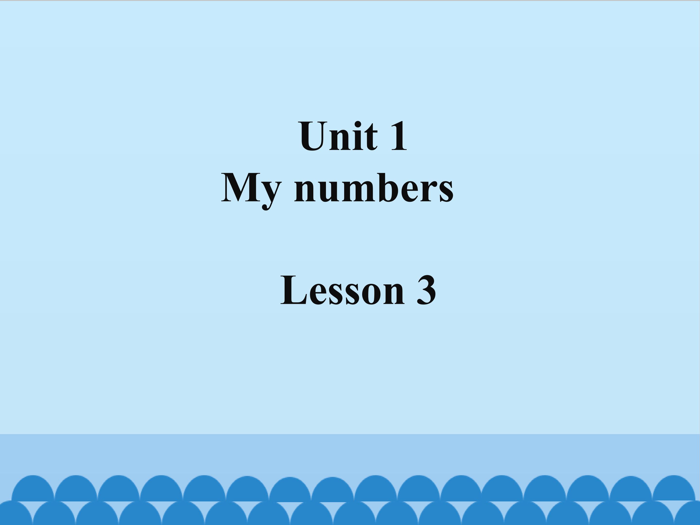 Unit 1  My numbers Lesson3