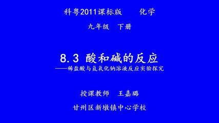 8.3酸和碱的反应——稀盐酸和氢氧化钠溶液反应的实验探究