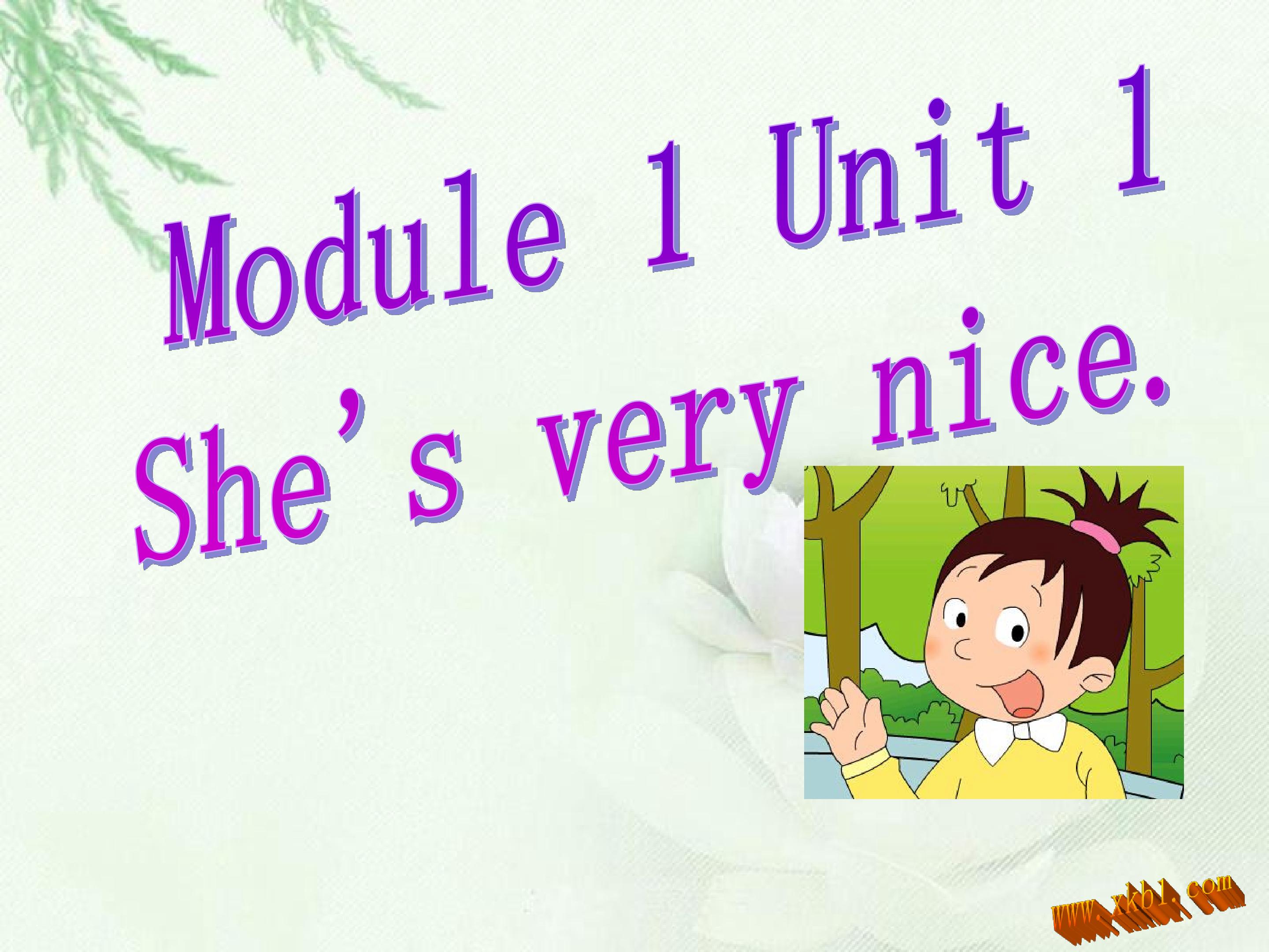 Module1 Unit1 She's very nice.