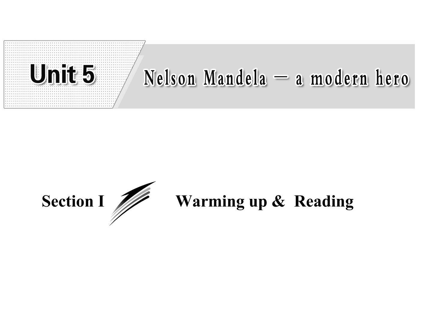 Unit 1 Nelson Mandela--a Modern Hero