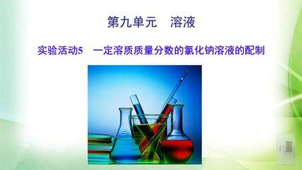 9年级化学人教版下册课件《第九单元实验活动5一定溶质质量分数的氯化钠溶液的配制》(共17张PPT)
