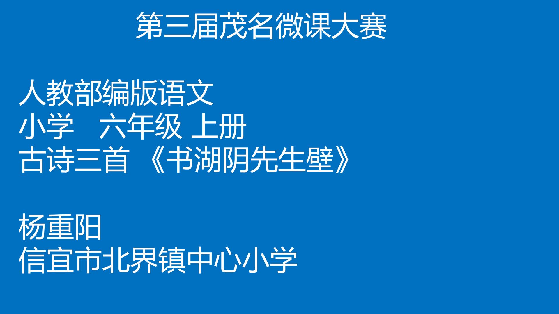 古诗三首  书湖阴先生壁