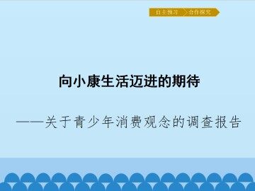 向小康生活迈进的期待——关于青少年消费观念的调查报告_课件1