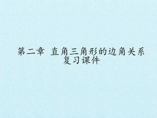 第二章 直角三角形的边角关系 复习课件