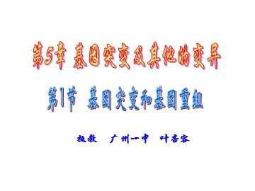 生物高中必修2第五章第一节课件1