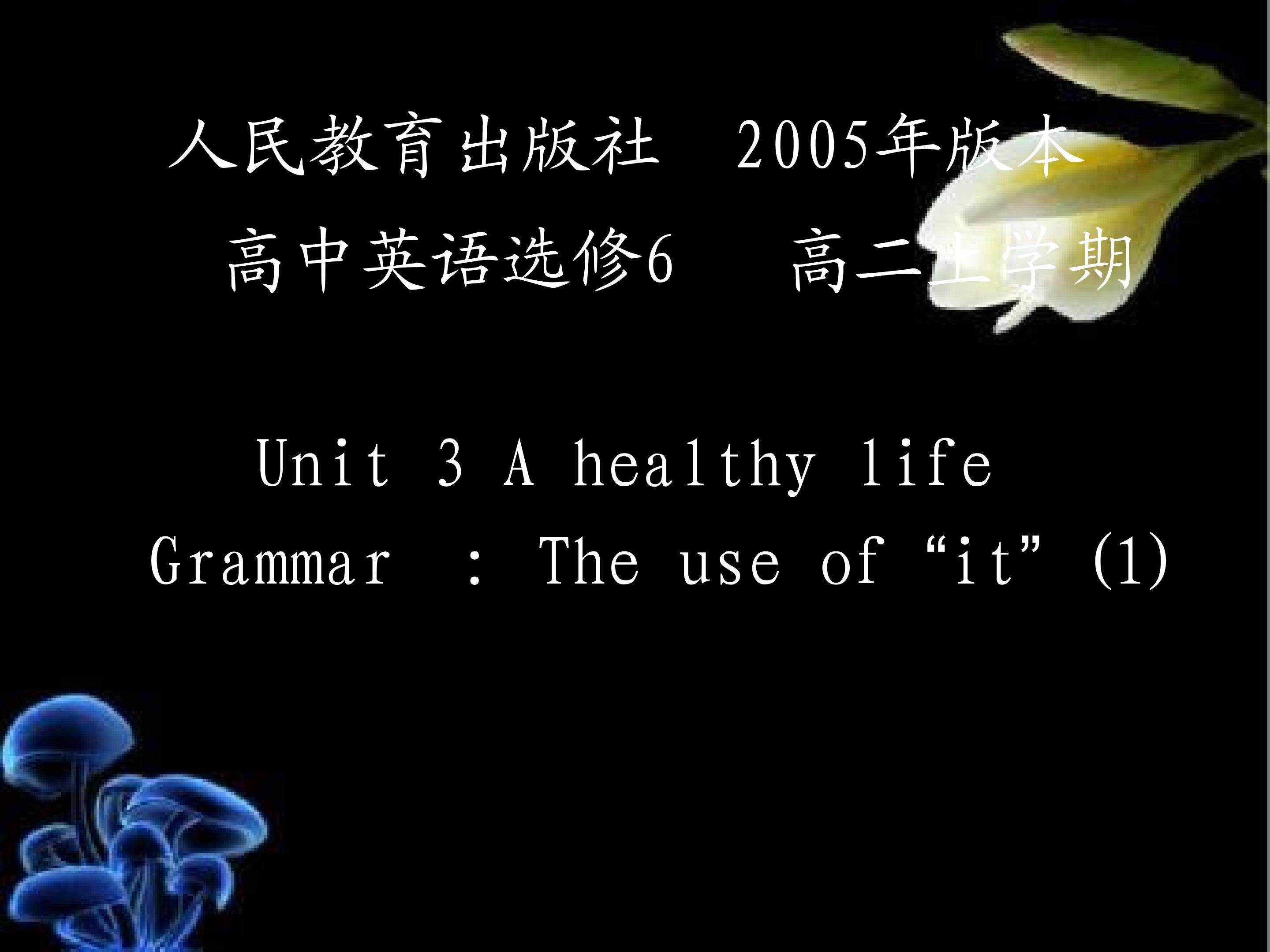 Book 6 Unit 4 Grammar :the use of it