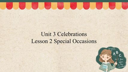 Lesson 2 Special Occasions