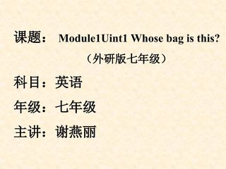 Module1Uint1 Whose bag is this？