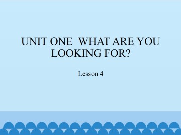 UNIT ONE  WHAT ARE YOU LOOKING FOR?-Lesson 4_课件1