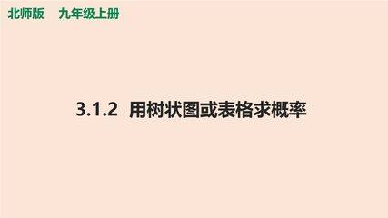 【★★】9年级数学北师大版上册课件第3章《用树状图或表格求概率》