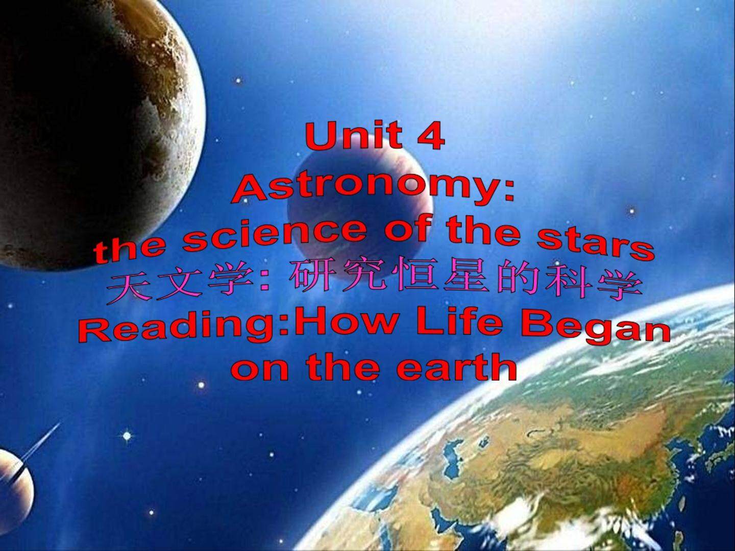 Reading:How Life Began  on the earth