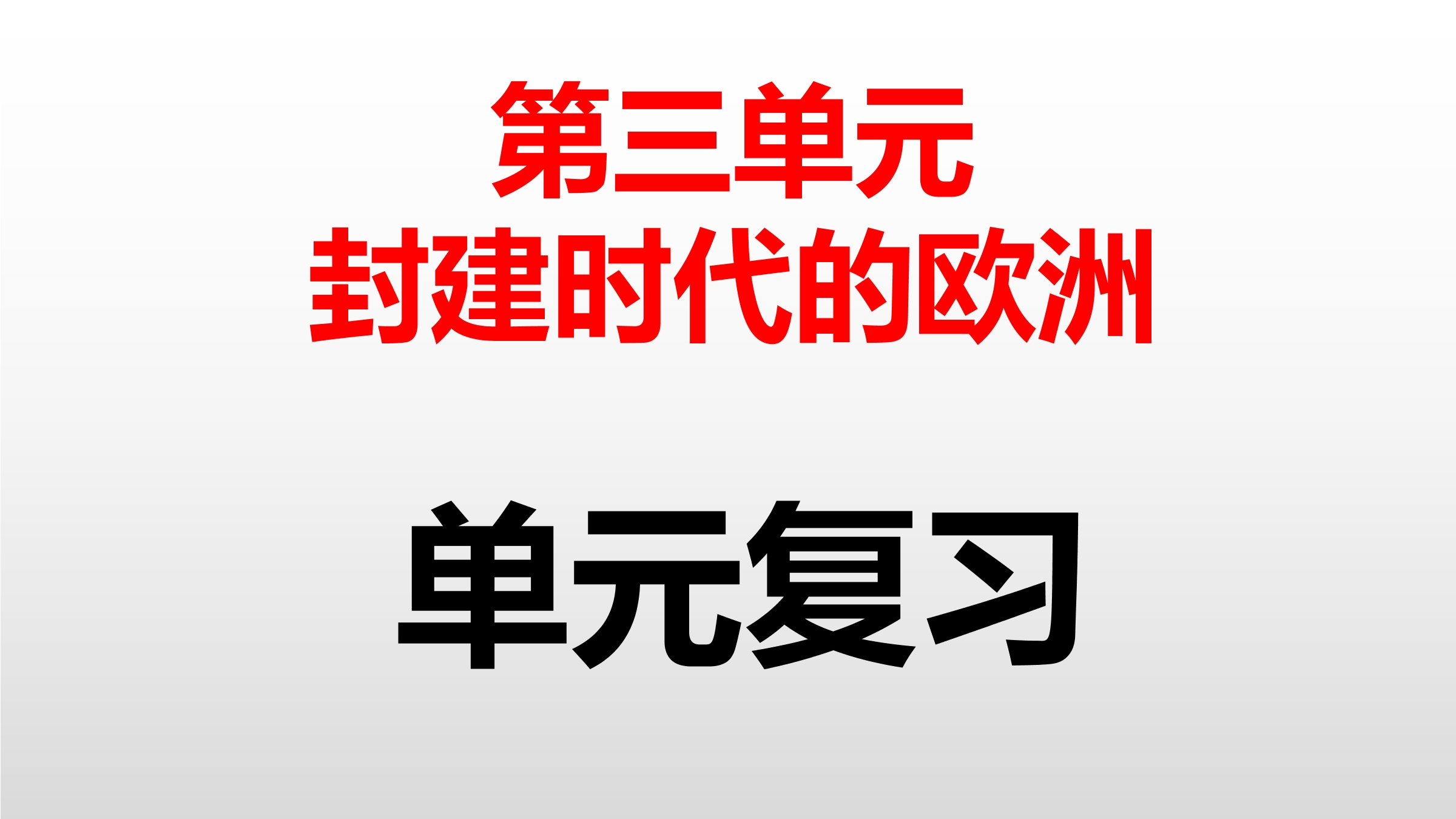 【★★】9年级历史部编版上册课件《第三单元 封建时代的欧洲》单元复习(共41张PPT)