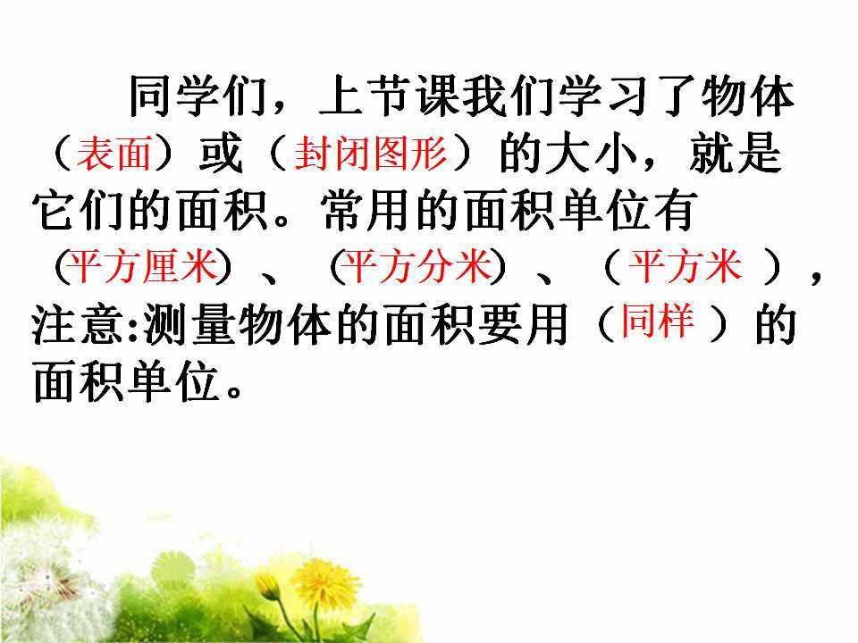 长方形、正方形面积的计算
