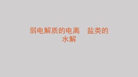 弱电解质的电离 盐类的水解_课件1