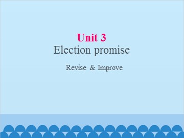 UNIT 3 Election Promises Revise & Improve_课件1