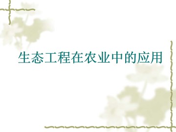 生态工程在农业中的应用_课件1