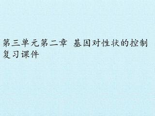 第三单元第二章 基因对性状的控制 复习课件