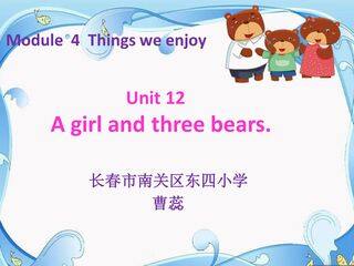 A girl and three bears.