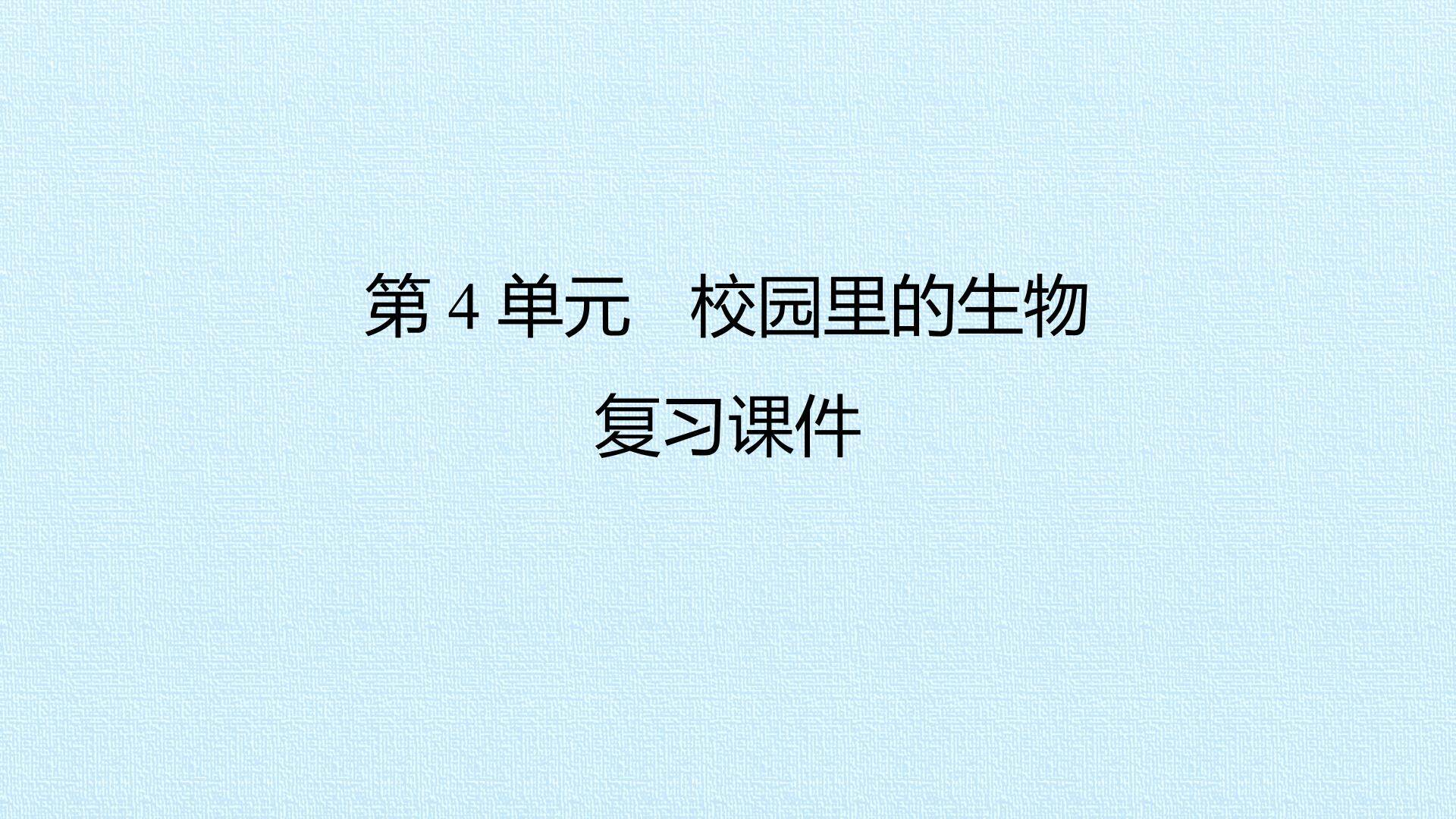 第4单元 校园里的生物 复习课件