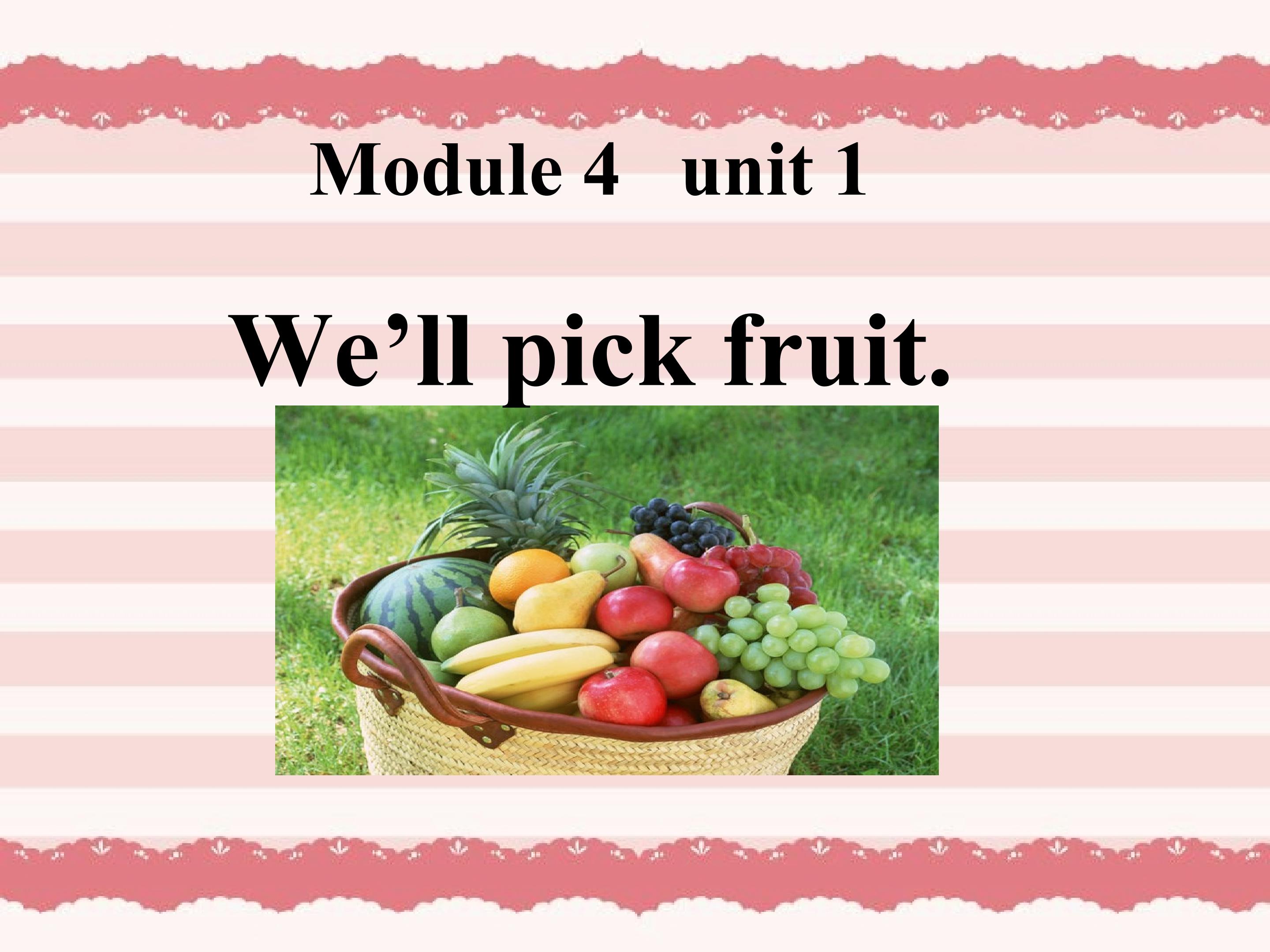 We will pick fruit.